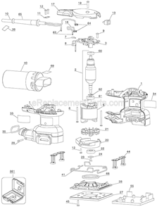Part Location Diagram of 445861-20 DeWALT Brush